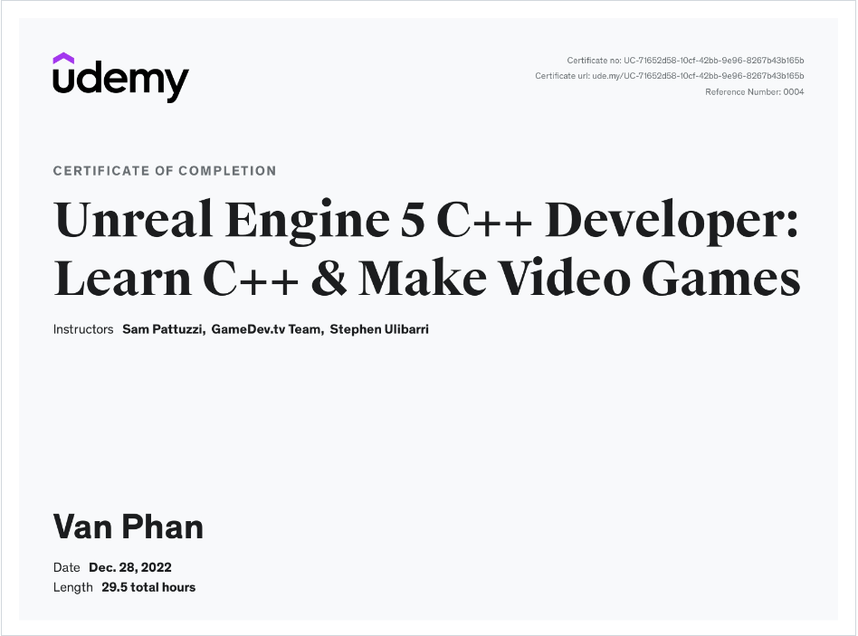 udemy certificate