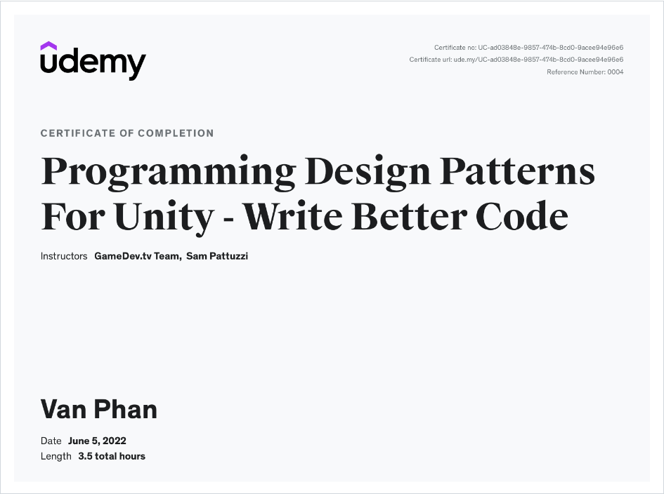 udemy certificate
