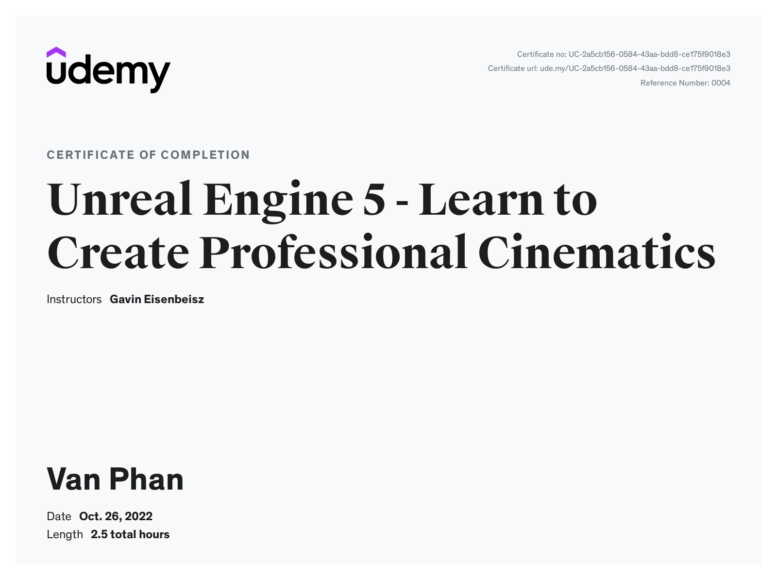 udemy certificate