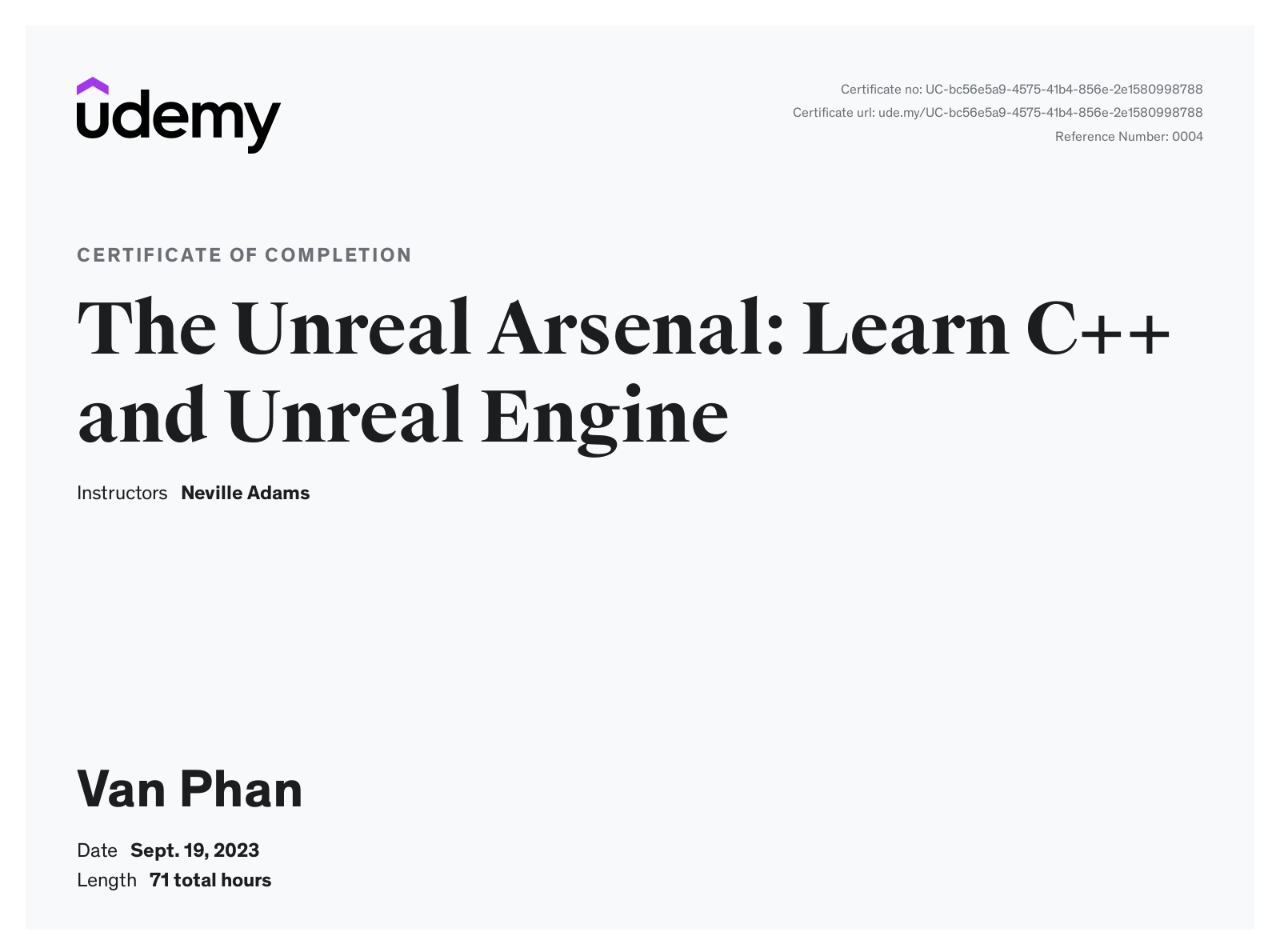 udemy certificate